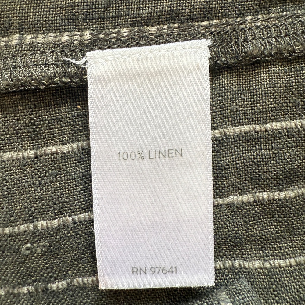 J Jill - Purejill 100% Linen Sage Green Striped Tunic top Size Small - Picture 12 of 13
